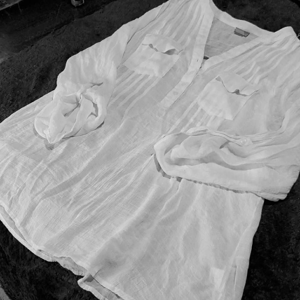 White Laura Scott Blouse Size 1X
